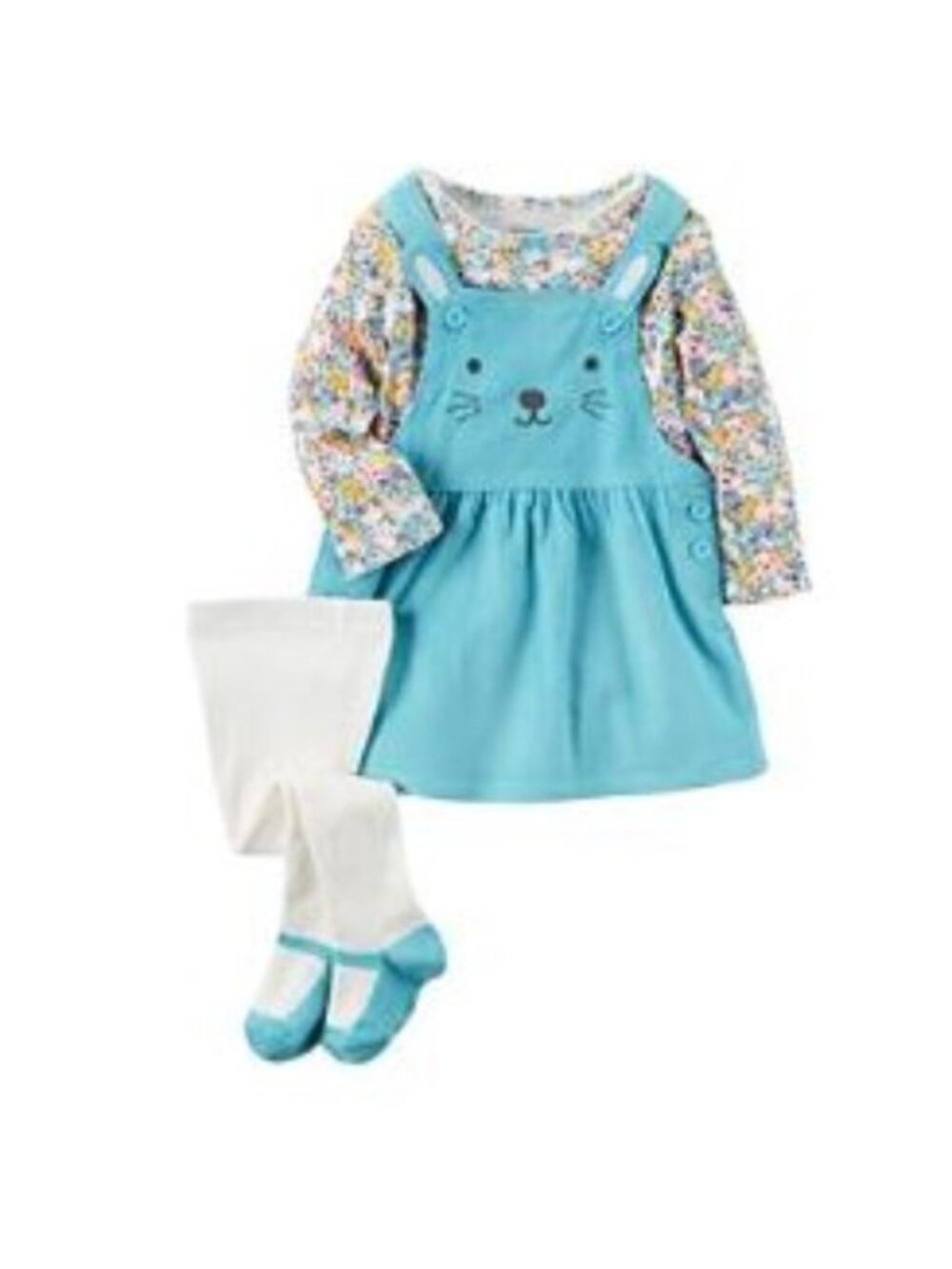 Carter's 3-Pc. Top, Bunny Jumper & Tights Set, Newborn